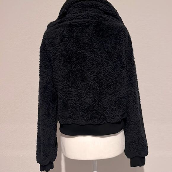 Lovers and friends fuzzy black quarter zip sweater - Picture 3 of 4